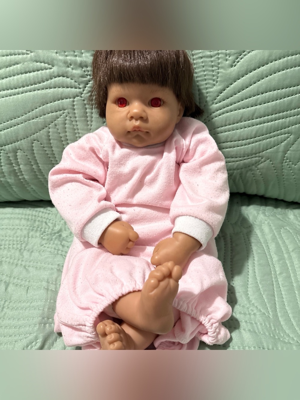 1998 Lee Middleton Brown Hair Baby Doll, realistic 19 inches